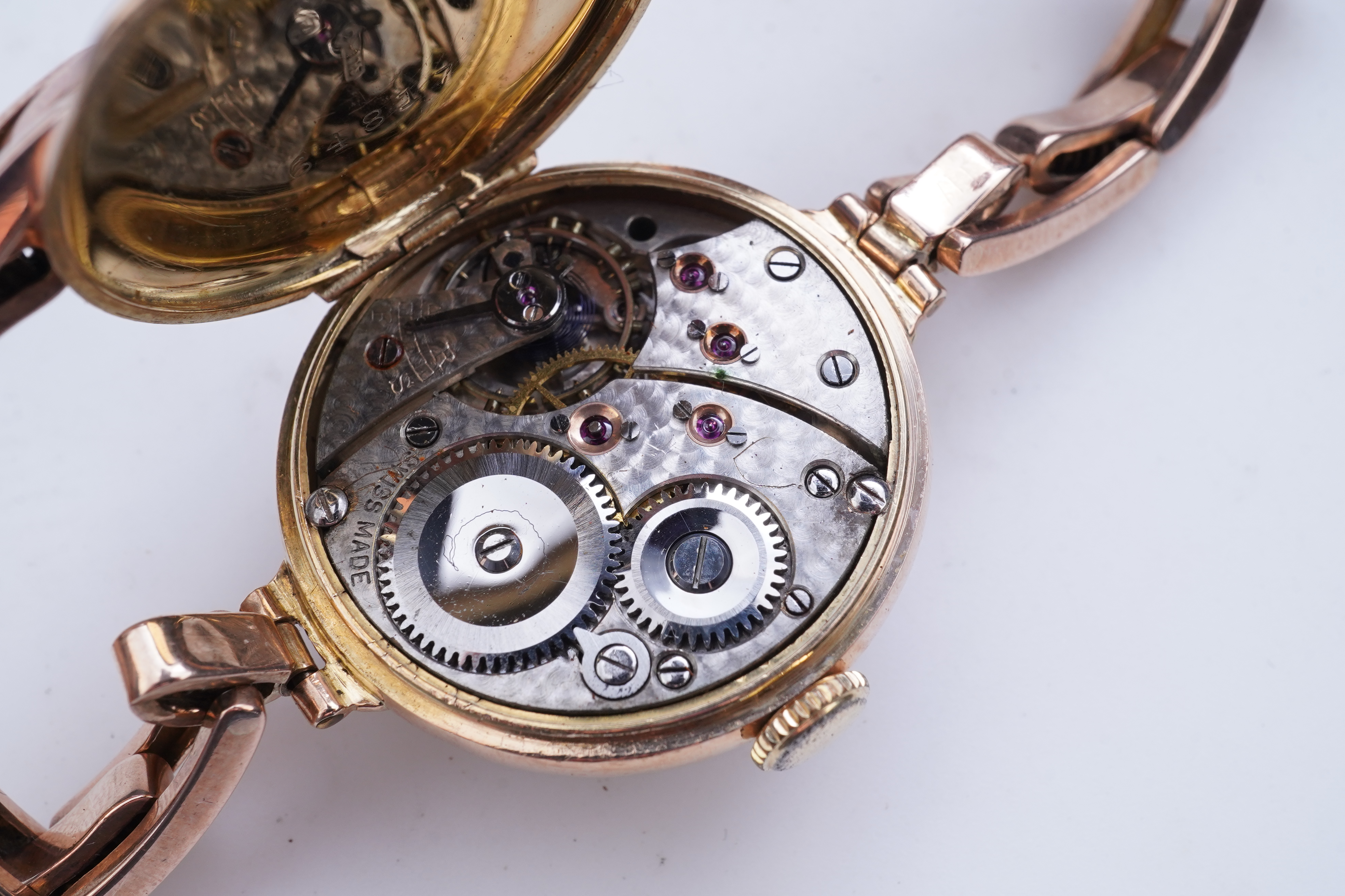 JW Benson, a lady's gold wristwatch, circa 1924